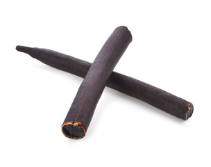 Golden shower leaves isolated on a white background. Clipping path