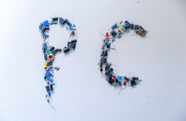 Pc pattern formed by electronic parts