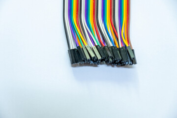 Electrnoic wires with white background