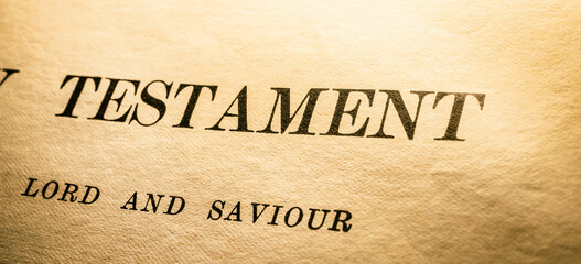 Close up of old Holy Bible