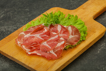 Smoked pork neck slices snack