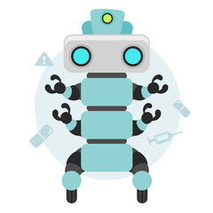 Medical robot with flat design. To see the other vector robot illustrations , please check Robot collection.