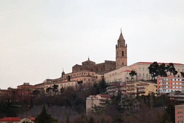 the city of Chieti with the cathedral of San Giustino. Chieti. Abruzzo. Italia