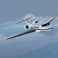 Naklejka premium Business Jet Aircraft in flight