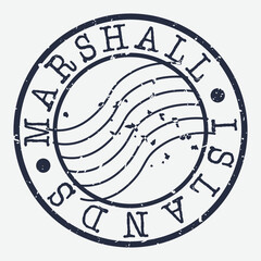 Marshall Islands Stamp Postal. Map Silhouette Seal. Passport Round Design. Vector Icon. Design Retro Travel.