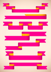 Set of vintage style banners in color. Vector illustration.