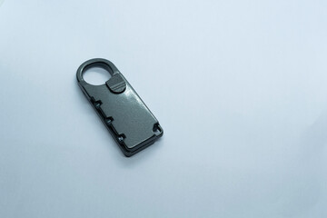 A lock on white background. Selective focus, Selective focus on subject,