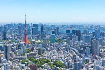 (東京都-都市風景)青空と芝公園側風景３