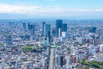 (東京都-都市風景)青空と渋谷方面風景２