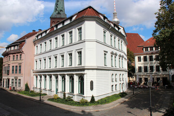 Obraz premium flats buildings at Nikolaiviertel in berlin (germany)