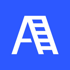 Letter A stairs, simple logo vector.