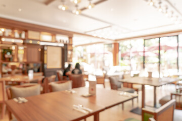 abstract blur hotel restaurant for background