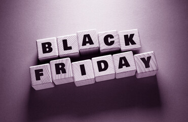 Black Friday Word with Wooden Cubes