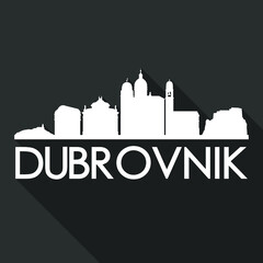 Fototapeta premium Dubrovnik Flat Icon Skyline Silhouette Design City Vector Art Famous Buildings.