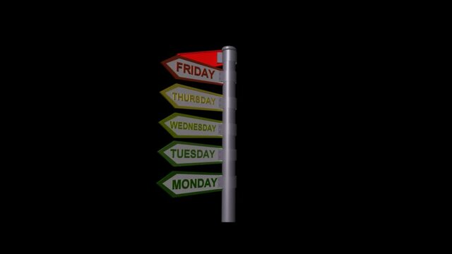 days of the week road sign