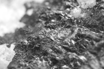 Black and white photography. Crystal background. Close-up.