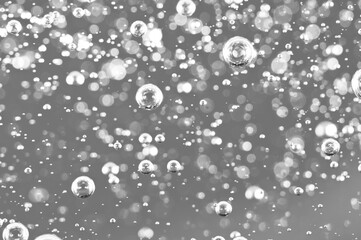 Macro bubbles of oxygen in the blood. black and white liquid.