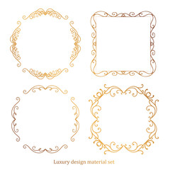 クリスマスをイメージした装飾デザインセット。雪の結晶をモチーフにしたフレームデザイン