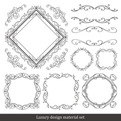 クリスマスをイメージした装飾デザインセット。雪の結晶をモチーフにしたフレームデザイン