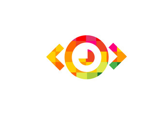 Fototapeta premium Colorful Eye icon - eye symbol. flat eye sign vector