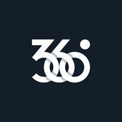 360 degree logo line white