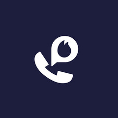 fire phone, emergency call icon, vector