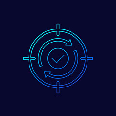 retargeting icon, digital marketing line vector