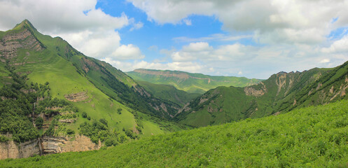 Obraz premium Azerbaijan. Beautiful waterfall in the picturesque mountains