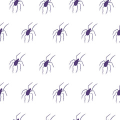 Spiders seamless pattern. Halloween background.