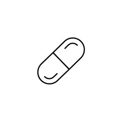 Capsule vector solid black glyph flat icon, medical icon
