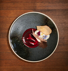 Italian light dessert panna cotta