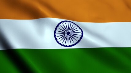Close up of India flag background.