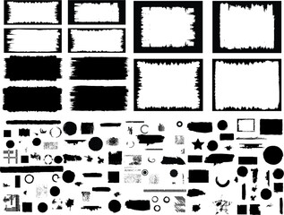 . Grunge distress design elements collection . vector distress textures.blank shapes.