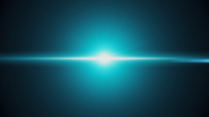 Anamorphic lens flare from a photo camera lens. Anamorphic background.