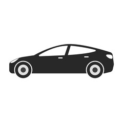Fototapeta premium Car vector icon with black color