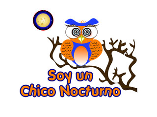 owl on a branch with text