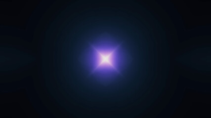 Beautiful lens flare with rays on a black background.