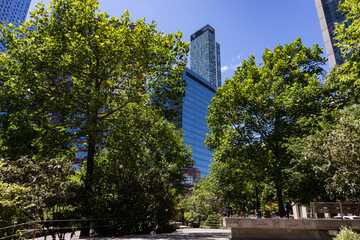 Dutch Kills Green Park with Plants and No People during Spring in Long Island City Queens New York