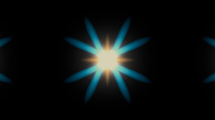 Beautiful designer drawing illustration with rays and black background.