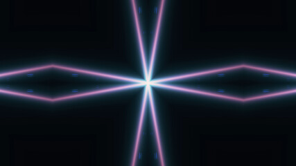 Beautiful designer drawing illustration with rays and black background.