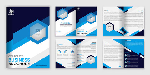 Business Bi-fold Brochure Template Design corporate business template for bifold flyer. Creative concept folded flyer or bifold brochure.