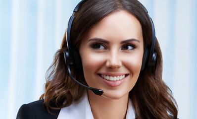 Call Center Service. Customer support or sales agent. Caller or receptionist phone operator,...