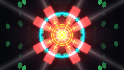 A variety of glowing abstract hud elements.