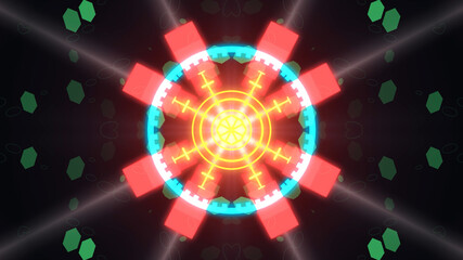 A variety of glowing abstract hud elements.