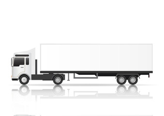 Fototapeta na wymiar Vector Illustration side view of White Truck.