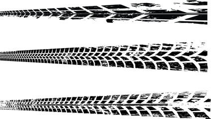 Vector Print Textured Tire Track . Design Element . Car tread silhouette . Mud splash grunge texture