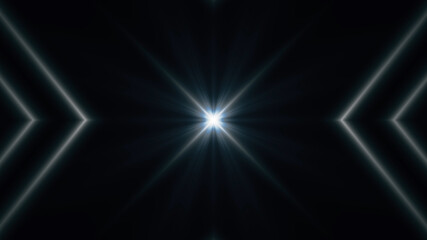 Beautiful designer drawing illustration with rays and black background.