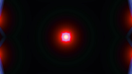 Beautiful lens flare with rays on a black background.