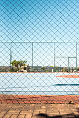 Empty conceitual sports court background with pastel colors