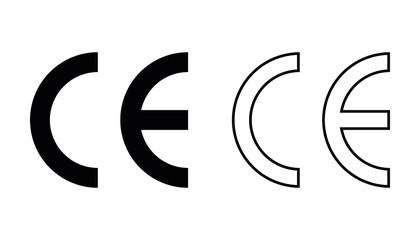 CE mark. CE symbol isolated on white background. European Conformity certification mark. Vector illustration. - obrazy, fototapety, plakaty